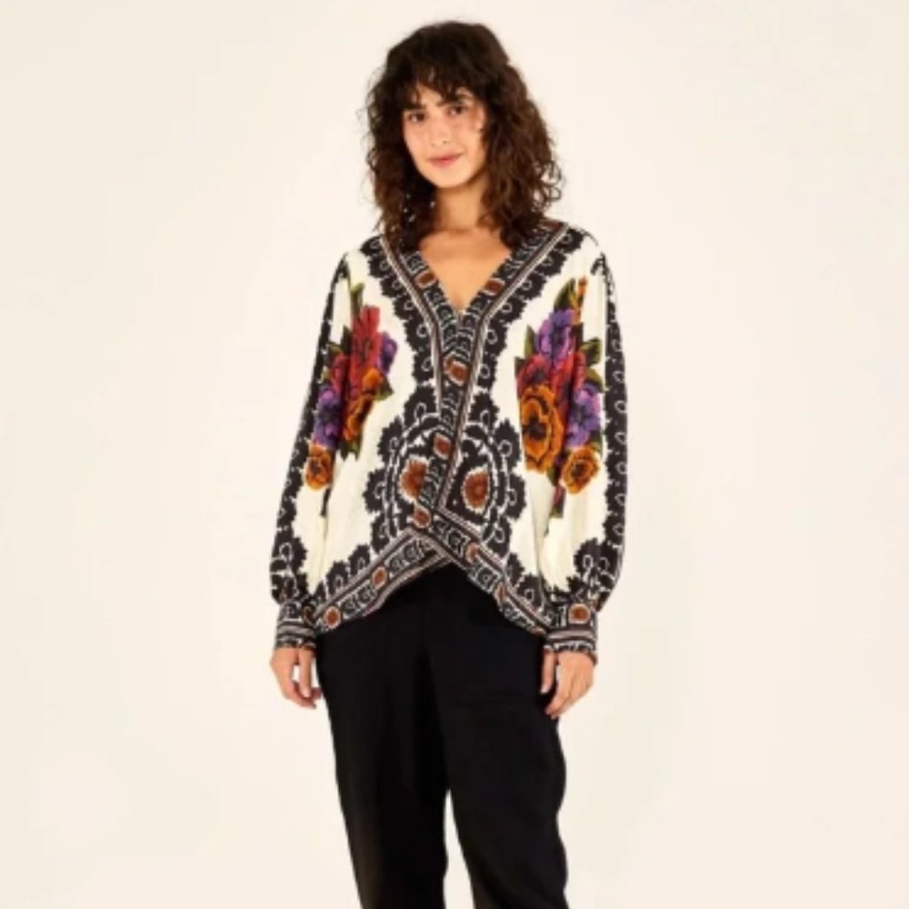 FARM Rio Flower Tapestry Blouse